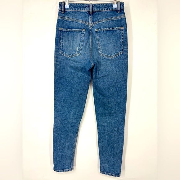 NWOT Free People Women’s Mid Rise Button Fly Tapered Straight Leg Jeans Blue 25 - Picture 3 of 4